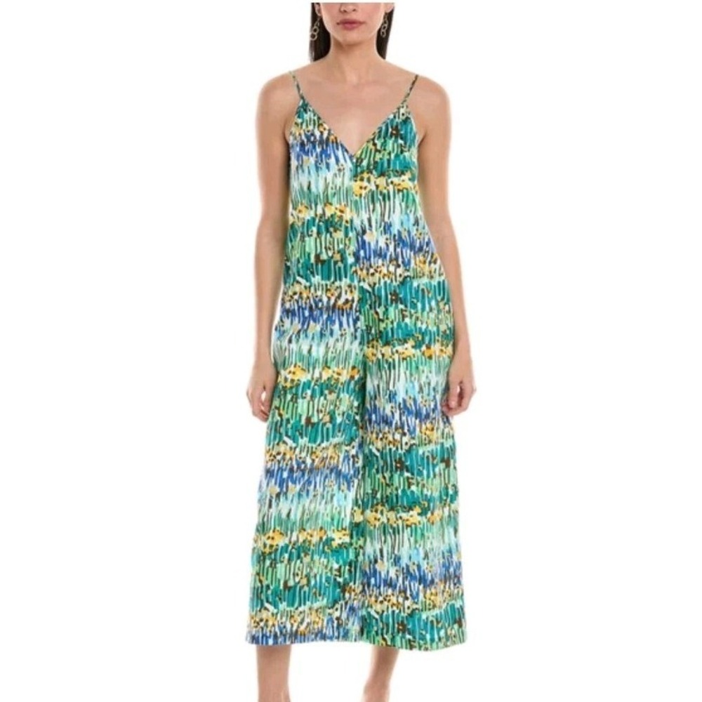 Frances Valentine Cheree 1X Floral Tank Jumpsuit GreenFloral Wide Leg FIT 2X 3X